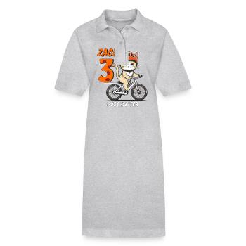 KATZE FAHRRAD MUSS WEITER ZACK DREI - Stanley/Stella Frauen Bio-Polokleid PAIGER - Grau meliert - Vorne