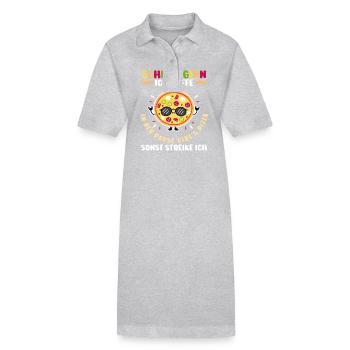 Erste Klasse Grundschule Schulbeginn Geschenk - Stanley/Stella Frauen Bio-Polokleid PAIGER - Grau meliert - Vorne