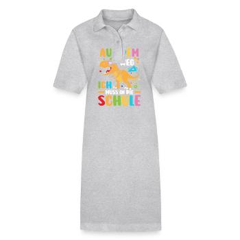 Erste Klasse Grundschule Schulbeginn Geschenk - Stanley/Stella Frauen Bio-Polokleid PAIGER - Grau meliert - Vorne