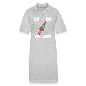 Erste Klasse Grundschule Schulbeginn Geschenk - Stanley/Stella Frauen Bio-Polokleid PAIGER - Grau meliert - Vorne