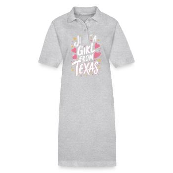 Texas State Texans Texas - Stanley/Stella PAIGER Organic Women’s Polo Dress - heather grey - Front