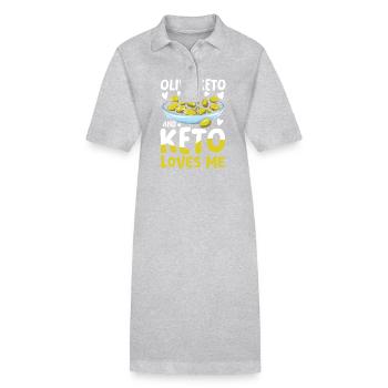 Olive Keto And Keto Loves Me für einen Diät Plan - Stanley/Stella Frauen Bio-Polokleid PAIGER - Grau meliert - Vorne