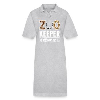 Animaux du zoo Gardien de zoo - Robe polo bio PAIGER Stanley/Stella Femme - gris chiné - Devant
