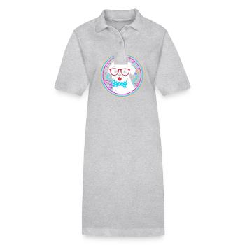 Malteser Hund - Stanley/Stella Frauen Bio-Polokleid PAIGER - Grau meliert - Vorne