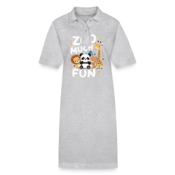 Animaux du zoo Gardien de zoo - Robe polo bio PAIGER Stanley/Stella Femme - gris chiné - Devant