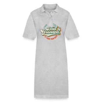 Ich habe zwei Titel: Papa und Opa - Stanley/Stella Frauen Bio-Polokleid PAIGER - Grau meliert - Vorne