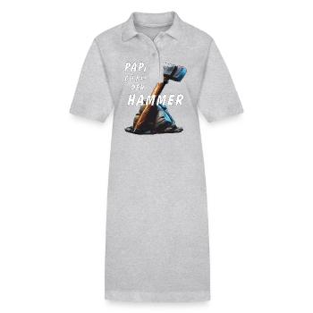 VA-THOR PAPA DU BIST DER HAMMER - Stanley/Stella Frauen Bio-Polokleid PAIGER - Grau meliert - Vorne