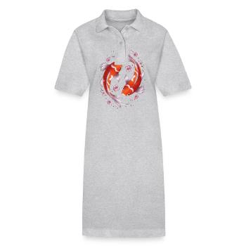 Koi Poisson Carpe Japon Chine Poisson - Robe polo bio PAIGER Stanley/Stella Femme - gris chiné - Devant