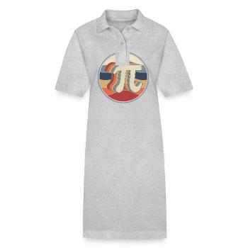 Vintage Pi Day Math 70s 80s Reto Pi Symbol Teacher - Stanley/Stella Frauen Bio-Polokleid PAIGER - Grau meliert - Vorne
