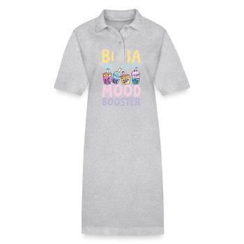 What A ma sip mood booster Bubble Tea - Stanley/Stella Frauen Bio-Polokleid PAIGER - Grau meliert - Vorne