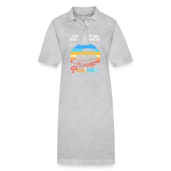 Pontoon Boat Boat Boats - Stanley/Stella PAIGER Organic Women’s Polo Dress - heather grey - Front