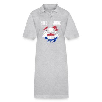 Pays-Bas Pays-Bas - Robe polo bio PAIGER Stanley/Stella Femme - gris chiné - Devant