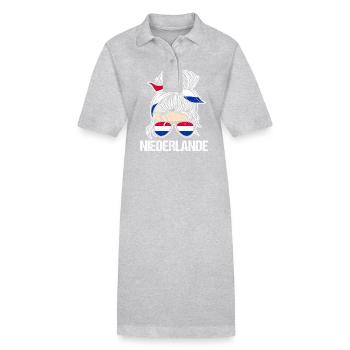 Pays-Bas Pays-Bas - Robe polo bio PAIGER Stanley/Stella Femme - gris chiné - Devant