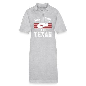 Texas State Texans Texas - Stanley/Stella PAIGER Organic Women’s Polo Dress - heather grey - Front