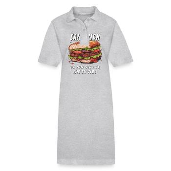 SANDWICH DAVON GIBT ES NIE ZU VIEL - Stanley/Stella Frauen Bio-Polokleid PAIGER - Grau meliert - Vorne