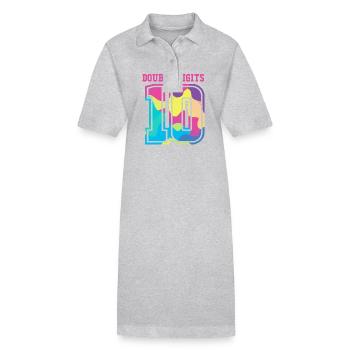 10th Birthday Ten Year of Birth Date of Birth Date of Birth - Stanley/Stella PAIGER Organic Women’s Polo Dress - heather grey - Front