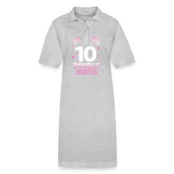 15th Birthday Ten Year of Birth Date of Birth Date of Birth - Stanley/Stella PAIGER Organic Women’s Polo Dress - heather grey - Front