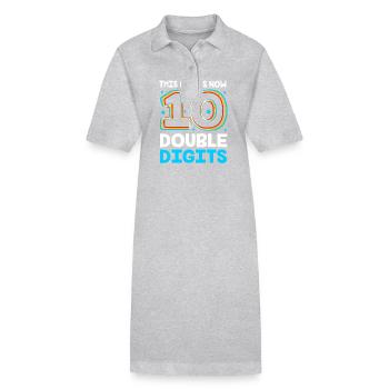 17th birthday Ten year of birth Date of birth - Stanley/Stella PAIGER Organic Women’s Polo Dress - heather grey - Front