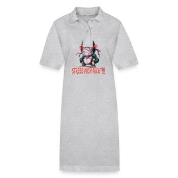 Stress Mich Nicht Gorilla - Stanley/Stella Frauen Bio-Polokleid PAIGER - Grau meliert - Vorne