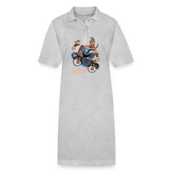 Wikinger-Krieger-Skateboarder - Stanley/Stella Frauen Bio-Polokleid PAIGER - Grau meliert - Vorne