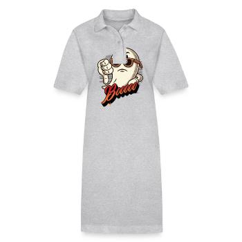 Booing Ghost Drôle Ghost Design - Robe polo bio PAIGER Stanley/Stella Femme - gris chiné - Devant