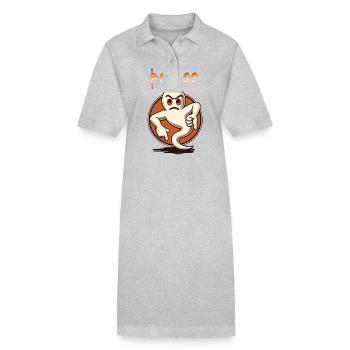 Booing Ghost Drôle Ghost Design Jeu de Mots - Robe polo bio PAIGER Stanley/Stella Femme - gris chiné - Devant