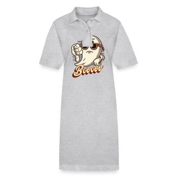 Booing Ghost Drôle Ghost Design - Robe polo bio PAIGER Stanley/Stella Femme - gris chiné - Devant