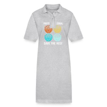 Aquarium Aquarist - Stanley/Stella PAIGER Organic Women’s Polo Dress - heather grey - Front