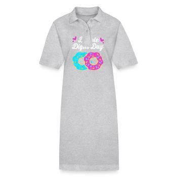 34th birthday Ten year of birth Date of birth - Stanley/Stella PAIGER Organic Women’s Polo Dress - heather grey - Front