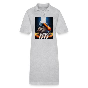 VA-THOR HAMMER BESTER PAPA - Stanley/Stella Frauen Bio-Polokleid PAIGER - Grau meliert - Vorne