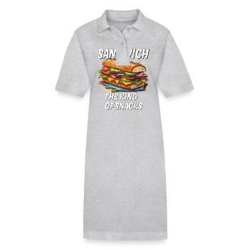 LE SANDWICH LE ROI DES SNACKS - Robe polo bio PAIGER Stanley/Stella Femme - gris chiné - Devant