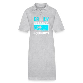 Aquarium Aquarist - Stanley/Stella Frauen Bio-Polokleid PAIGER - Grau meliert - Vorne