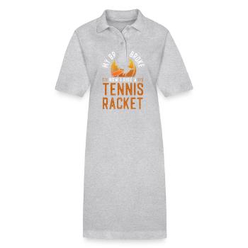 Funny Tennis Player Racket - Stanley/Stella Frauen Bio-Polokleid PAIGER - Grau meliert - Vorne