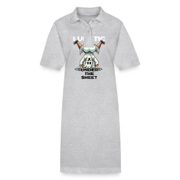 Lunatique sous feuille drôle Ghost Design - Robe polo bio PAIGER Stanley/Stella Femme - gris chiné - Devant