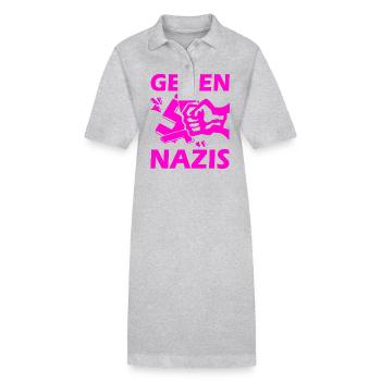 Contre le poing des nazis - Robe polo bio PAIGER Stanley/Stella Femme - gris chiné - Devant