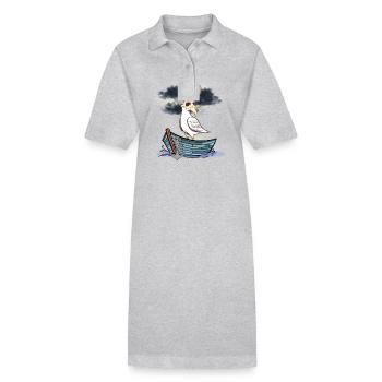 Halloween Seagull Seagulls Bateau Ferry Bateaux - Robe polo bio PAIGER Stanley/Stella Femme - gris chiné - Devant