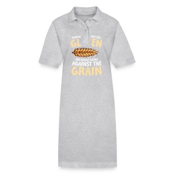 Glutenfrei Glutenunverträglichkeit Ernährung - Stanley/Stella Frauen Bio-Polokleid PAIGER - Grau meliert - Vorne
