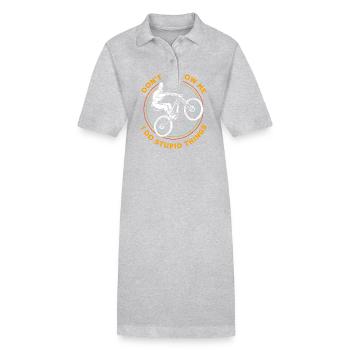 Mountainbike Mountainbiken Mountainbiker - Stanley/Stella Frauen Bio-Polokleid PAIGER - Grau meliert - Vorne