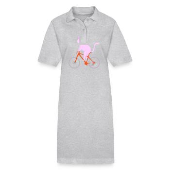 Mountainbike Mountainbiken Mountainbiker - Stanley/Stella Frauen Bio-Polokleid PAIGER - Grau meliert - Vorne