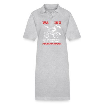 Mountainbike Mountainbiken Mountainbiker - Stanley/Stella Frauen Bio-Polokleid PAIGER - Grau meliert - Vorne