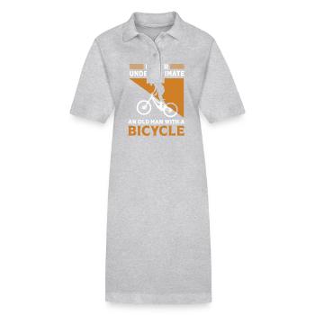 Mountainbike Mountainbiken Mountainbiker - Stanley/Stella Frauen Bio-Polokleid PAIGER - Grau meliert - Vorne