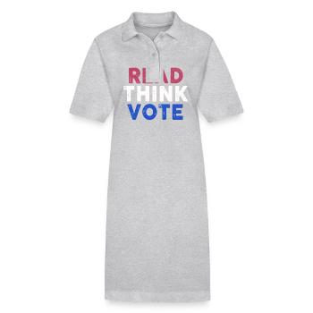 Read Think Vote - Stanley/Stella Frauen Bio-Polokleid PAIGER - Grau meliert - Vorne