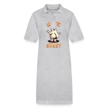 Lunatique sous feuille drôle Ghost Design - Robe polo bio PAIGER Stanley/Stella Femme - gris chiné - Devant