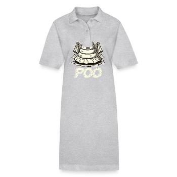 Drôle de caca tas fantôme caca au lieu de boo - Robe polo bio PAIGER Stanley/Stella Femme - gris chiné - Devant