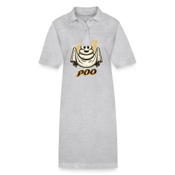 Drôle de caca tas fantôme caca au lieu de boo - Robe polo bio PAIGER Stanley/Stella Femme - gris chiné - Devant