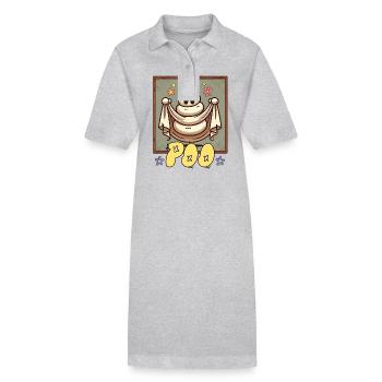 Drôle de caca tas fantôme caca au lieu de boo - Robe polo bio PAIGER Stanley/Stella Femme - gris chiné - Devant