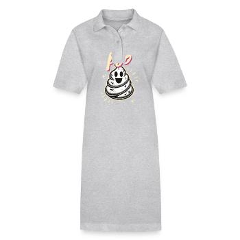 Drôle de caca tas fantôme caca au lieu de boo - Robe polo bio PAIGER Stanley/Stella Femme - gris chiné - Devant