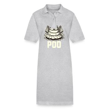 Drôle de caca tas fantôme caca au lieu de boo - Robe polo bio PAIGER Stanley/Stella Femme - gris chiné - Devant