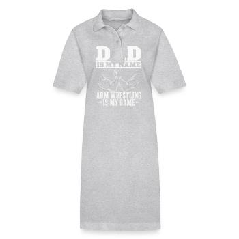 Arm Wrestling Arm Wrestling Wrestler Muscles - Stanley/Stella PAIGER Organic Women’s Polo Dress - heather grey - Front