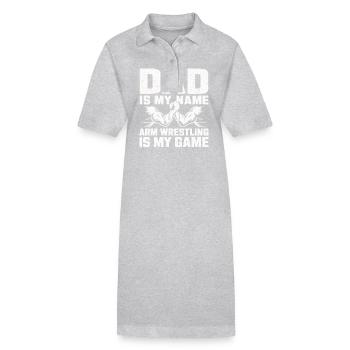 Arm Wrestling Arm Wrestling Wrestler Muscles - Stanley/Stella PAIGER Organic Women’s Polo Dress - heather grey - Front